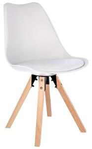 Białe skandynawskie krzesło do stołu - Wiso