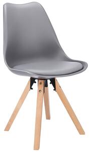 Szare krzesło z drewnianymi nóżkami - Wiso