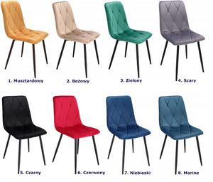 Welurowe pikowane krzesło w kolorze marine - Ormo