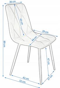 Musztardowe pikowane krzesło welurowe - Ormo