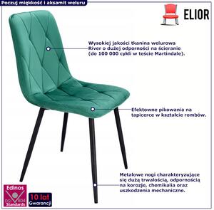 Zielone pikowane nowoczesne krzesło - Ormo