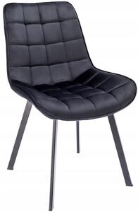Czarne aksamitne krzesło metalowe do kuchni - Azes