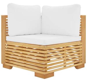 Drewniana modułowa sofa ogrodowa z kremowymi poduszkami - Elira