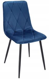 Niebieskie welurowe krzesło z pikowaniami - Ormo