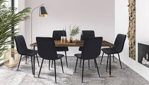 Czarne tapicerowane krzesło do pokoju - Ormo