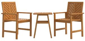 Dwa krzesła i stolik ogrodowy z drewna akacjowego - Viraso 3X