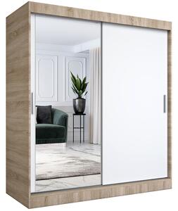Szafa przesuwna dąb sonoma + biały 180 cm D1-N18