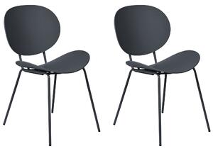 Zestaw 2 krzeseł do jadalni czarny metalowe nogi nowoczesne skandynawskie Shonto Beliani