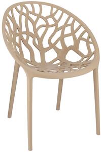 Beżowe nowoczesne krzesło ażurowe - Moso
