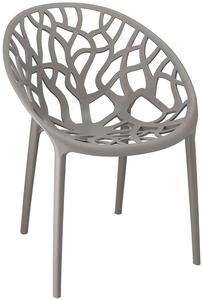 Szare ażurowe krzesło w stylu nowoczesnym - Moso