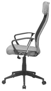 Krzesło fotel biurowy tapicerowane obrotowe regulowane szare Pioneer Beliani