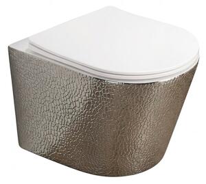 Miska WC wisząca Corciano Optimo Pro Platinium Platynowy Strukturalny z Białą Deską 49x37 cm