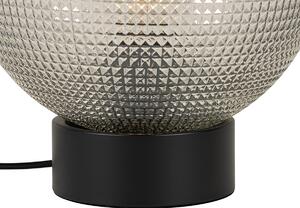 Designerska lampa stołowa czarna z dymionym szkłem - Chico Oswietlenie wewnetrzne