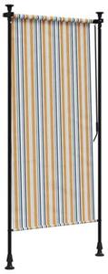 Roleta zewnętrzna, żółto-biała, 100x270 cm, tkanina i stal