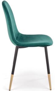 Krzesło tapicerowane K379 do jadalni - ciemnozielone