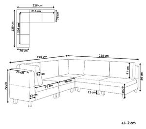 Nowoczesna sofa narożna lewostronna 5-osobowa modułowa ciemnoszara Fevik Beliani