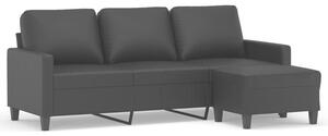 Sofa 3-osobowa z podnÃ³Å¼kiem, czarna, 180 cm, sztuczna skÃ³ra