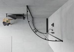 Mexen Rio kabina prysznicowa półokrągła 90 x 90 cm, transparent, czarna - 863-090-090-70-00