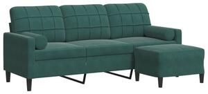Sofa 3-osobowa z podnÃ³Å¼kiem, ciemnozielony, 180 cm, aksamit