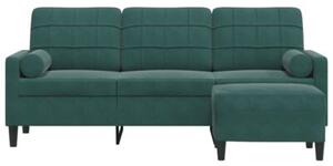 Sofa 3-osobowa z podnÃ³Å¼kiem, ciemnozielony, 180 cm, aksamit