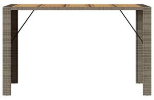 Ogrodowy stół barowy z akacjowym blatem, szary, 185x80x110 cm