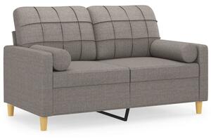 Sofa 2-osobowa z poduszkami, taupe, 120 cm, tkanina