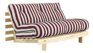 Bordowa/jasnoniebieska rozkładana sofa 140 cm Roots – Karup