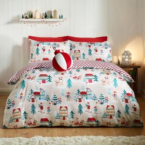 Pościel jednoosobowa 135x200 cm Christmas Mouse Town – Catherine Lansfield