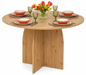 Okrągły stół dąb artisan na designerskiej podstawie F3-B54