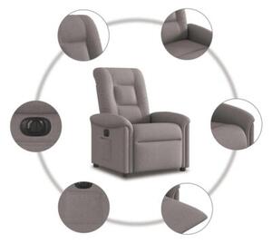 Elektryczny fotel rozkÅadany, kolor taupe, obity tkaninÄ