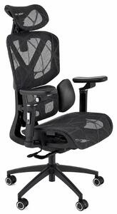 Czarny ergonomiczny nowoczesny fotel obrotowy do biura L1-P72