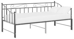 Sofa z wysuwaną ramą łóżka, czarna, metalowa, 90x200 cm