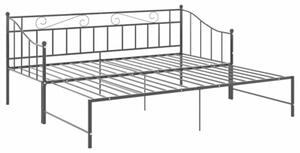 Sofa z wysuwaną ramą łóżka, czarna, metalowa, 90x200 cm