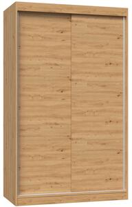 Szafa przesuwna z półkami i drążkiem dąb artisan 120 cm S7-D32