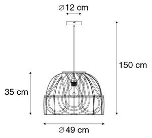 Orientalna lampa wisząca rattan 49 cm - Michelle Oswietlenie wewnetrzne