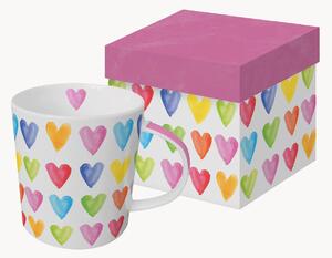 Kubek z porcelany kostnej Aquarell Hearts