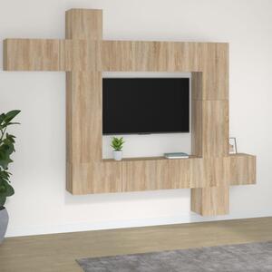 Zestaw 9 szafek TV, dąb sonoma, materiał drewnopochodny