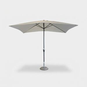 Parasol ogrodowy 2x3 m z centralnym supkiem ze stali i mechanizmem otwierajcym z korbk Sospiro – biay i antracytowy