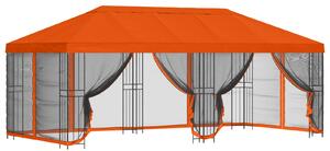 Altana z bokami 6 x 3 m pomarańczowy Poliester i Stal 190 gsm