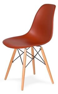 Krzesło DSW WOOD ceglaste.28 - podstawa drewniana bukowa