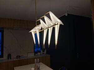 EMWOmeble Lampa wisząca LORO 5 złota - LED