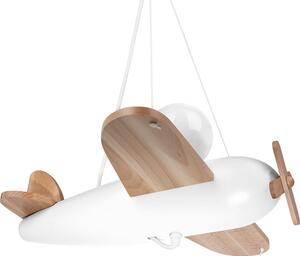 Biało-naturalna lampa wisząca dla dzieci samolot - S201-Rolia