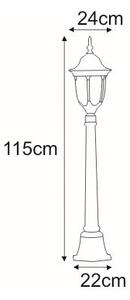 Czarna klasyczna stojąca lampa ogrodowa słupek - 5X S320 B6-P53