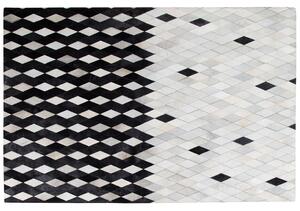 Dywan czarno-szary skórzany patchwork 160 x 230 cm w romby prostokątny Maldan Beliani