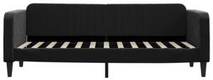 Sofa z materacem do spania, czarna, 80x200 cm, aksamit