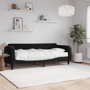 Sofa z materacem do spania, czarna, 80x200 cm, aksamit
