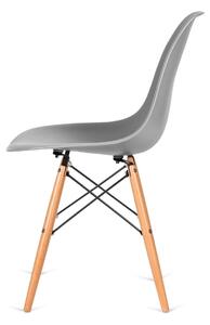 Krzesło DSW WOOD jasny szary.05 - polipropylen, podstawa bukowa