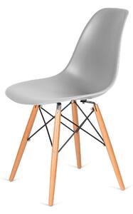 Krzesło DSW WOOD jasny szary.05 - polipropylen, podstawa bukowa