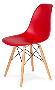 Krzesło DSW WOOD krwista czerwień.06 - polipropylen, podstawa bukowa