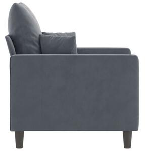 Fotel, ciemnoszary, 60 cm, obity aksamitem